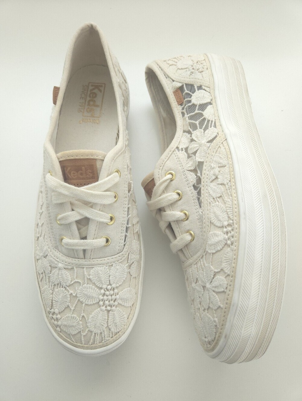 Keds Triple Vintage Crochet Platform Sneakers size 9W
